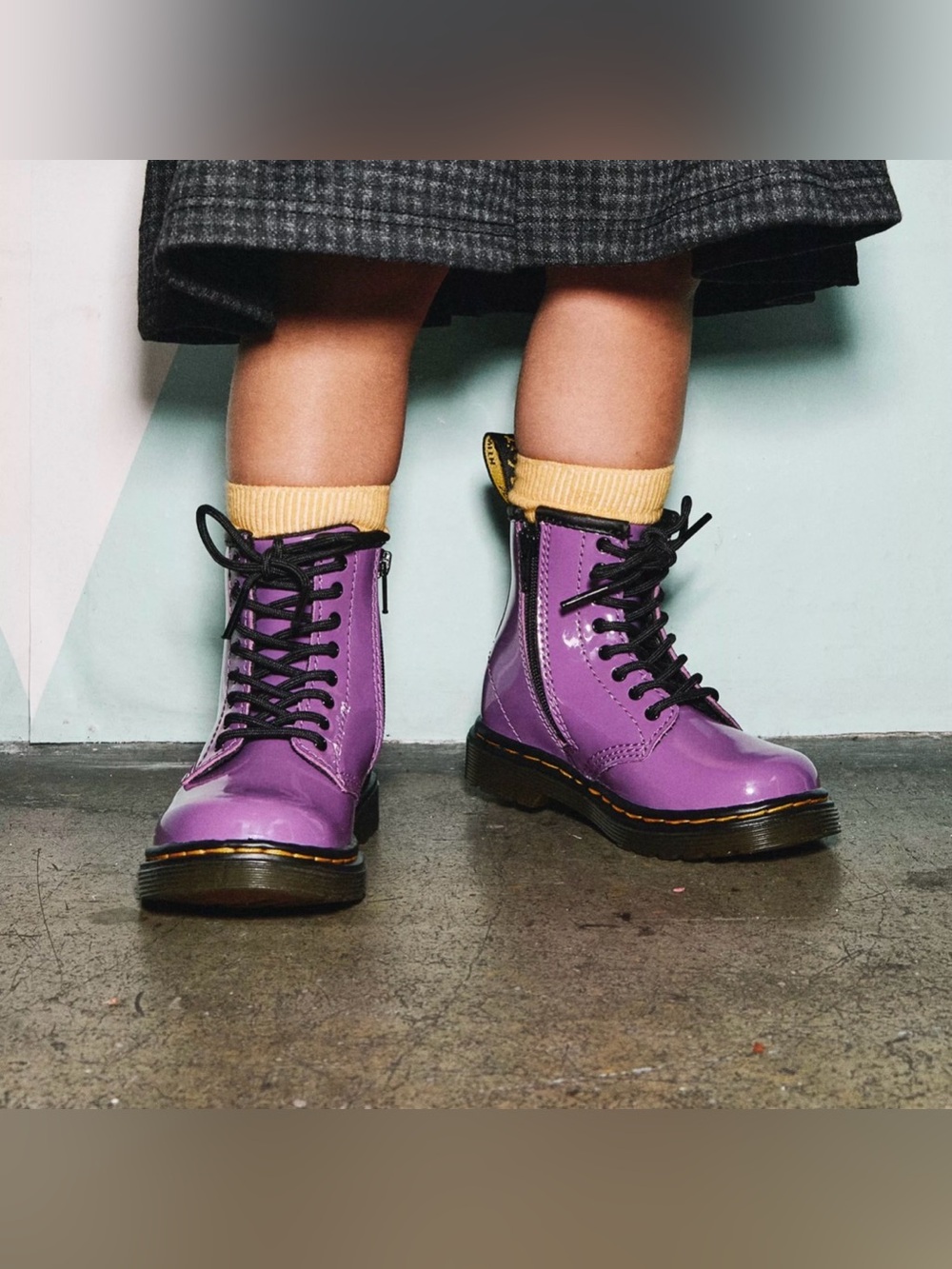 Dr. Martens TODDLER 1460 PATENT LEATHER LACE UP BOOTS